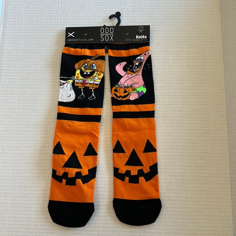 ODD SOX Pumpkin Sponge Bob Square Pants socks